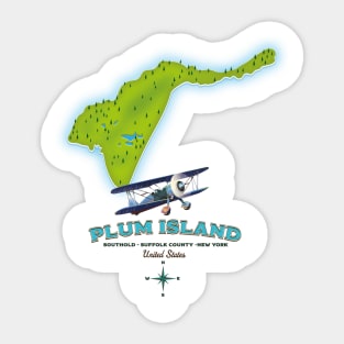 Plum Island New york map. Sticker